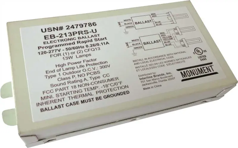 Monument 2-Lamp Electronic Ballast – Programmed Rapid Start, 120–277V, 13W 1