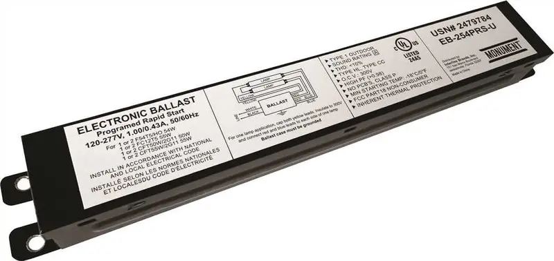 Monument 2-Lamp Electronic Ballast – Programmed Rapid Start, 120–277V, 54W 1
