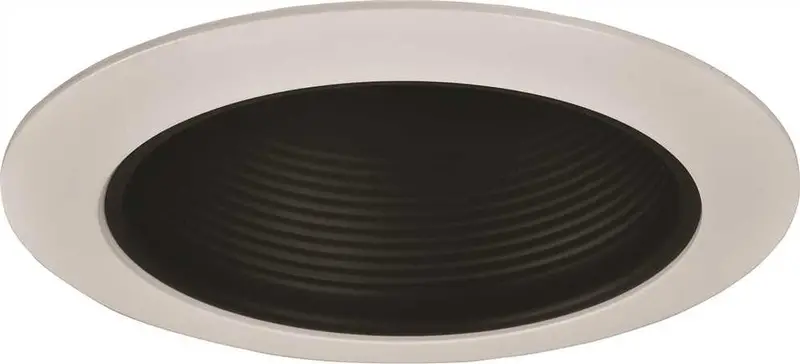 Monument 6-Inch Black Metal Recessed Light With Contrasting White Trim 1