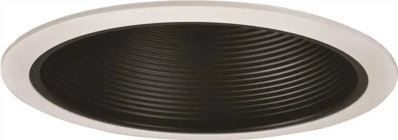 Monument 6-Inch Recessed Light Fixture: Black Metal Baffle With White Trim Ring 1