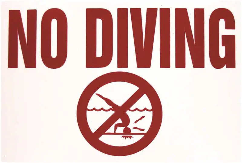 'No Diving' Safety Sign – 12" × 18", Weather-Resistant Plastic 1