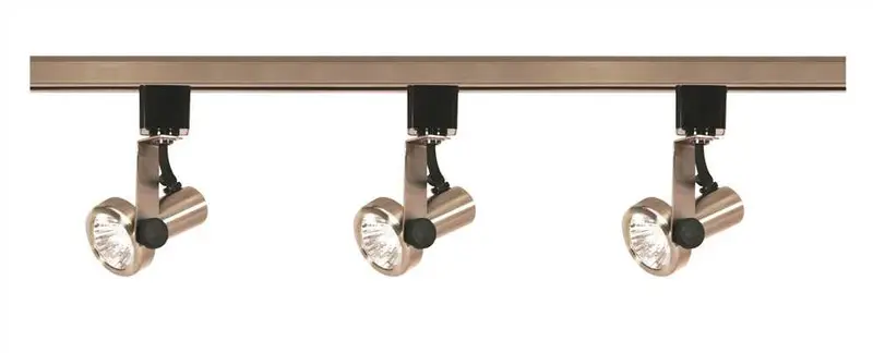 Nuvo® 3-Light Mr16 Gimbal Ring Track Light Fixture – Brushed Nickel, 48"L X 2.75"W, Gu10 Base (3×50W) 1