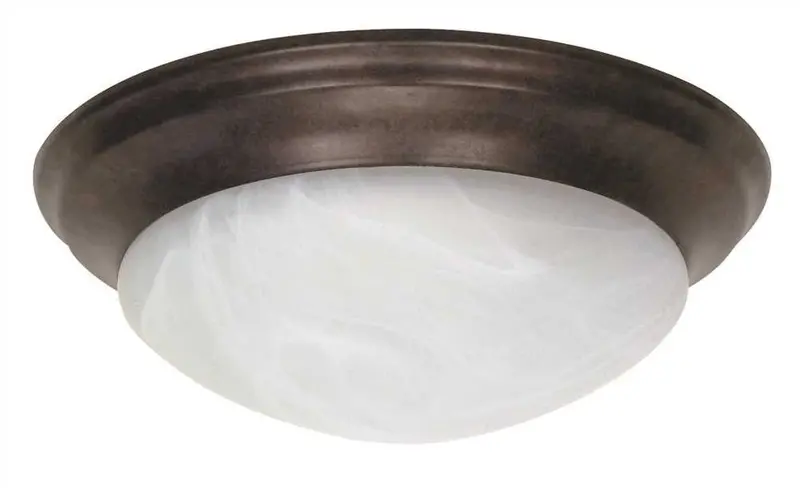 Oil-Rubbed Bronze Ceiling Fixture – Accommodates Two 60W Medium-Base Lamps, 14" Diameter 1