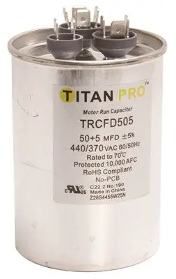 Packard Dual-Round Motor Run Capacitor – 50+5 Μf, 440V Ac 1