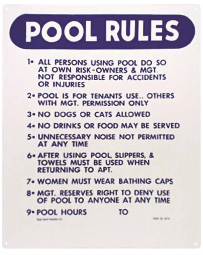 Pool Rules Compliance Sign – 18" × 24", Durable Plastic Construction 1