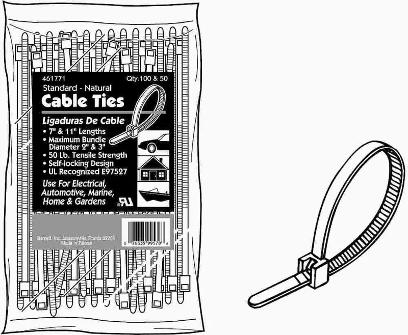 Proplus Assorted Cable Ties – 50 Lb Strength, 7 In & 11 In Natural Ties (Multi-Pack) 1