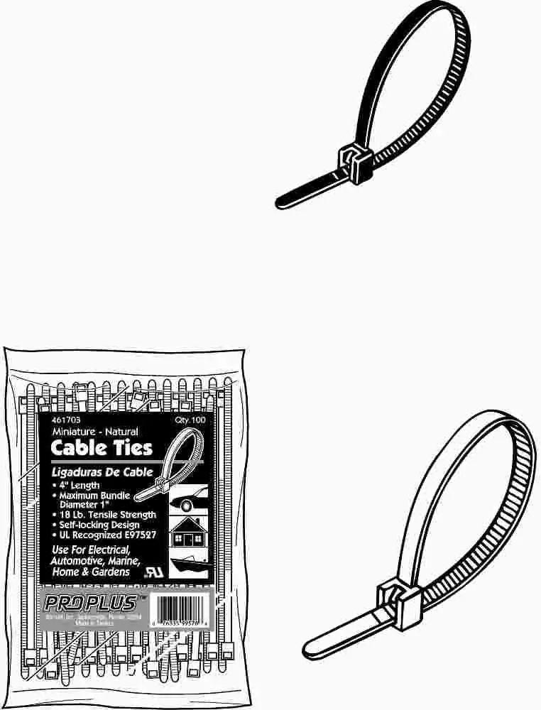 Proplus® Contractor-Grade Cable Ties – 50 Lb Strength, 7-1/2", Natural Color 1