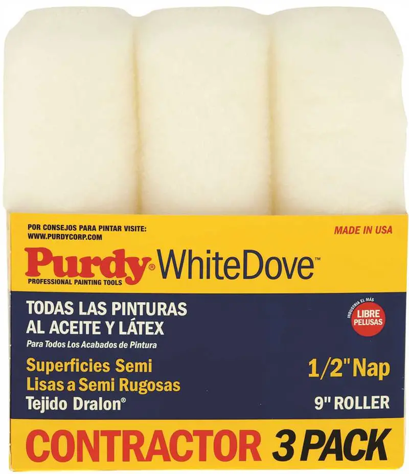 Purdy White Dove 9-Inch Roller Covers – 3-Pack, 1/2-Inch Nap 1