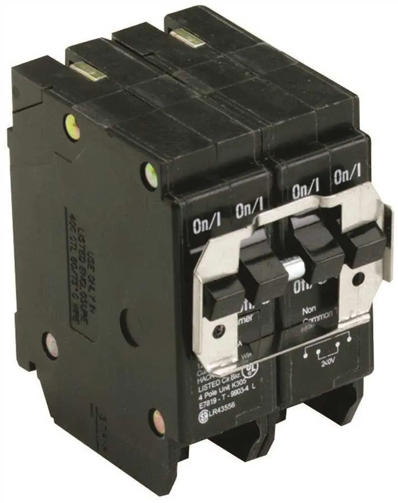 Quad-Pole Circuit Breaker – 30A + 50A Double-Pole, Common Trip 1