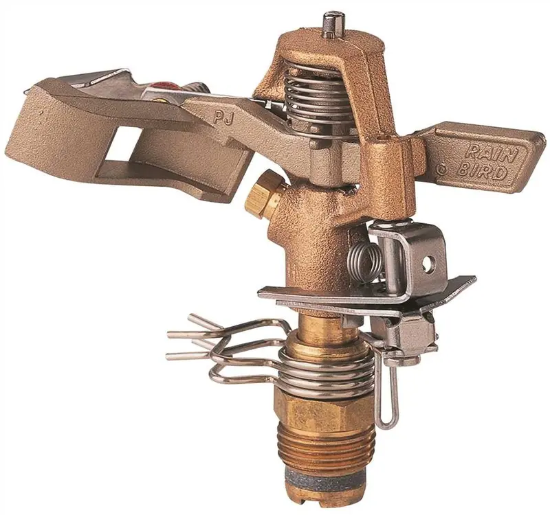 Rain Bird Brass Impact Sprinkler Head With Adjustable 42–51 Ft Spray Radius 1