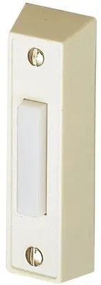 Rectangular Unlit Doorbell Button – White, 2-7/8" H × 7/8" W 1