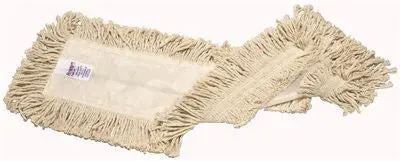 Renown 24" X 5" Heavy-Duty Disposable Cotton Dust Mop – 4-Ply White 1