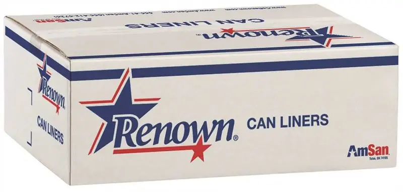 Renown Black Can Liner – 40" X 46", 45-Gallon Capacity, 1.25-Mil Thickness, 20-Roll Case (5 Rolls Per Carton) 1