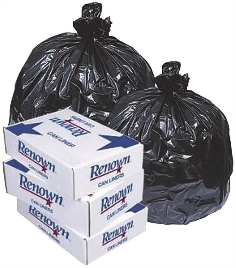 Renown® Extra-Large Can Liner – 33" × 39", 33-Gallon, 0.90-Mil Black Film, 25-Roll Case 1