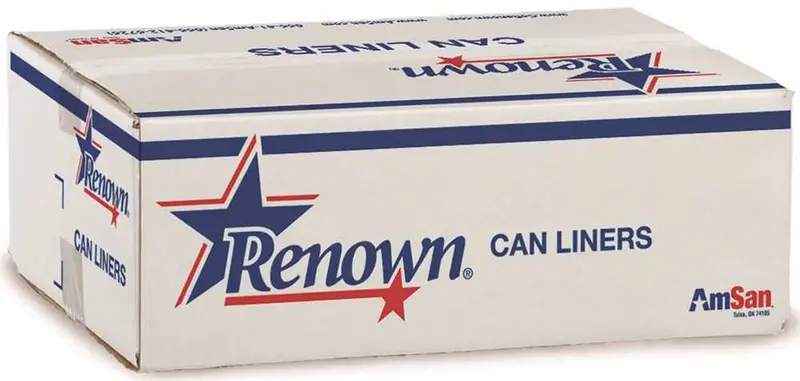 Renown® Heavy-Duty Natural Can Liner – 38" X 60", 60-Gallon Capacity, 22 Micron Thickness, 25 Rolls Per Case 1