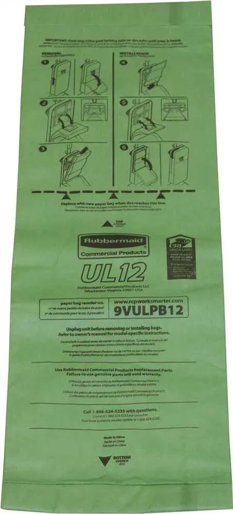 Replacement Paper Filter Bag For 9Vul12 Vacuum Model 1