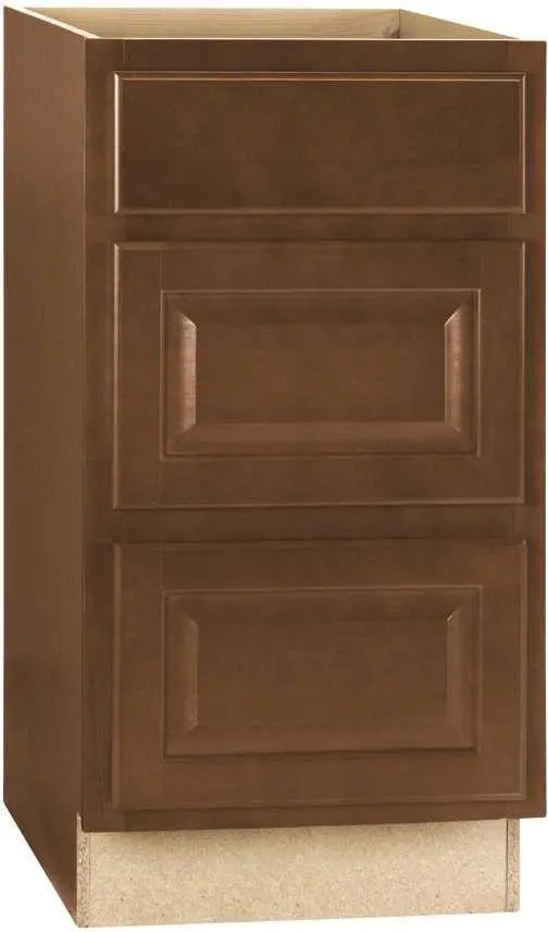 Rsi Home Products Hamilton Fully Assembled Raised Panel Drawer Base Cabinet In Café Finish – 18" W × 34.5" H × 24" D 1