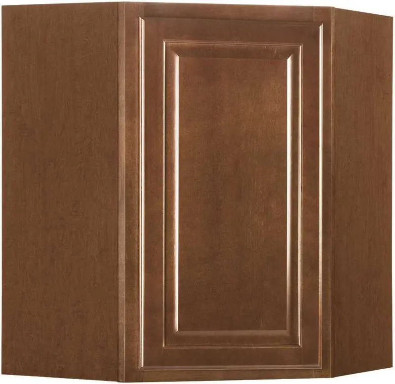 Rsi Home Products Hamilton Raised-Panel Corner Wall Cabinet – Café Finish, 24" W × 30" D × 12" H, Fully Assembled 1