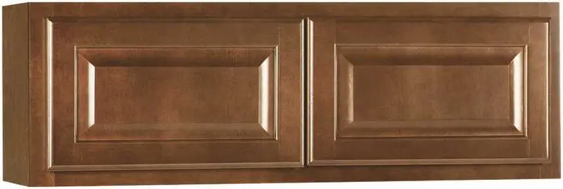 Rsi Home Products Hamilton Raised-Panel Wall Bridge Cabinet – Café Finish, 36" W × 12" D × 12" H, Fully Assembled 1