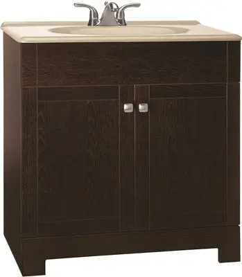 Rsi Sedona Bathroom Vanity Set – Java Finish & Beige Sst Top, 30" Width, Pre-Assembled 1