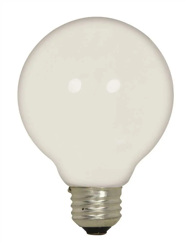 Satco G25 Halogen Globe Lamp – 43W, 120V, Medium Base, White, Dimmable, 6-Pack 1