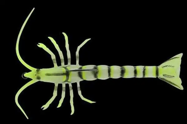 Savage Gear 3D Panic Shrimp Soft Bait – 4-Inch, Chartreuse Glow (2-Pack) 1