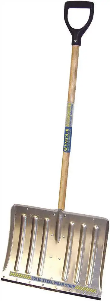 Seymour Aluminum Snow Shovel – 18-Inch Head With Wear Strip, 42-Inch Wood Handle 1