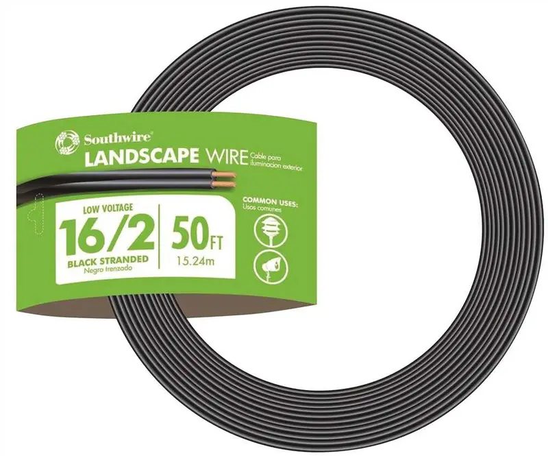 Southwire 16/2 Low-Voltage Landscape Lighting Cable – 100 Ft, Black Outer Sheath 1