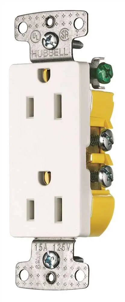Standard Decorator Receptacle, 15-Amp, White Finish 1