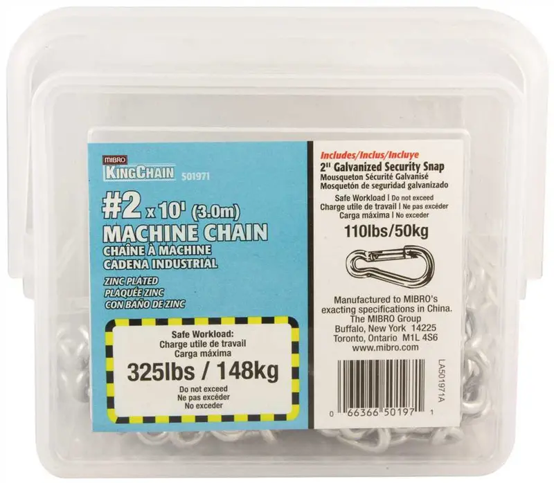 Straight-Link Machine Chain – Zinc-Plated, 5/32 Inch × 10 Feet, Precision Fit 1
