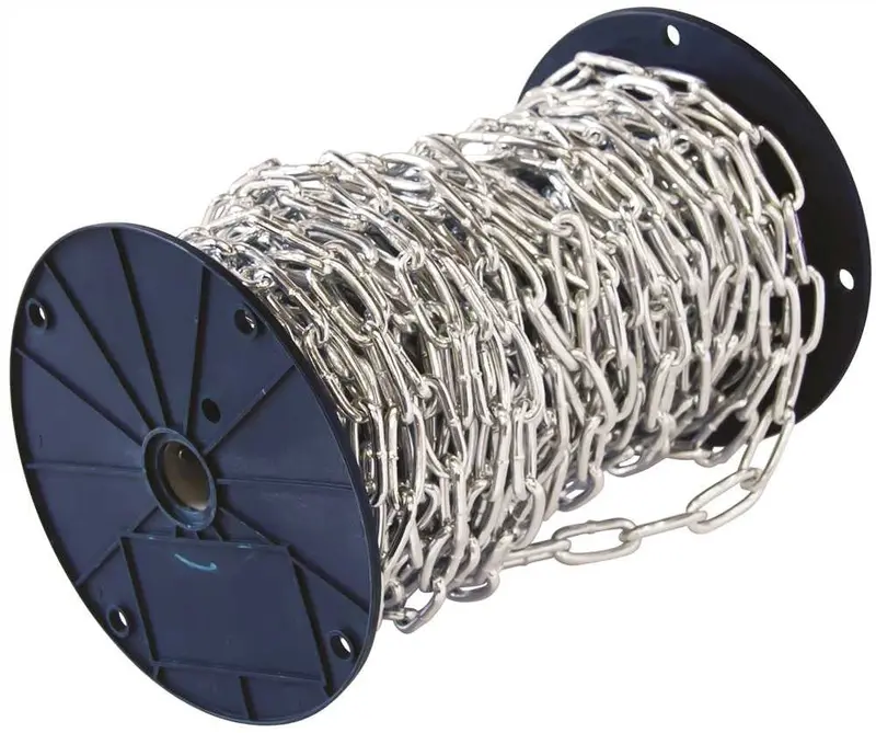 Straight-Link Zinc-Plated Coil Chain – Size 2-0, 98-Foot Length 1