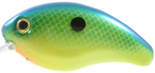 Strike King Bitsy Mino Mini Crankbait – 1.25 Inch, Blue/Chartreuse 1