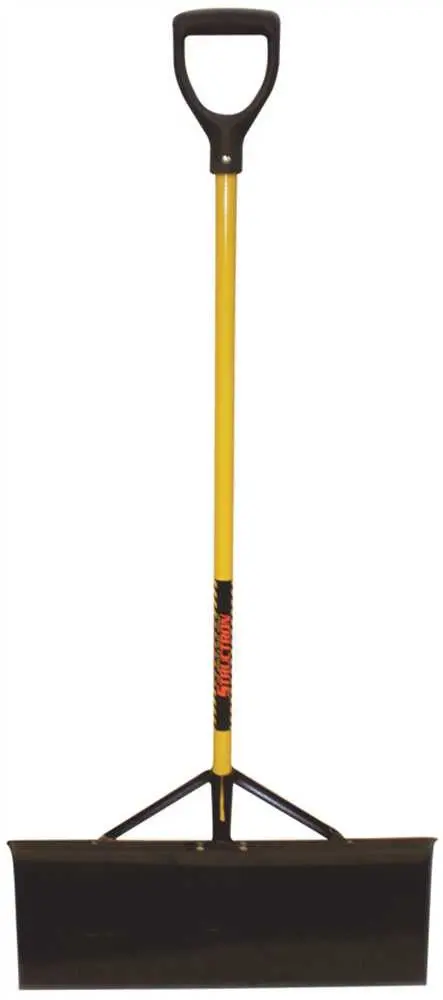 Structron Steel Snow Pusher – 24-Inch Reinforced Head With Braces, 42-Inch Fiberglass Handle 1