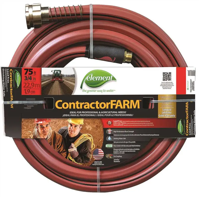 Swan® Element™ 3/4" X 75 Ft Contractor Farm Hose – Brick Red 1