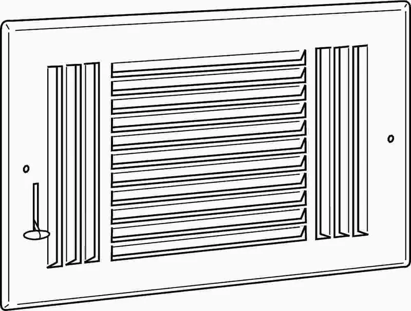 Three-Way Sidewall Register – 10" X 6", White 1