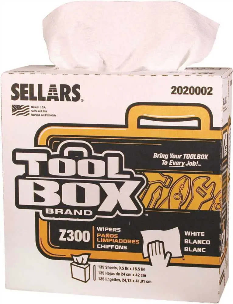 Toolbox Z300 White Pop-Up Wipers – 8.5" × 16.5", 135 Sheets/Box, 1,080 Sheets/Case 1