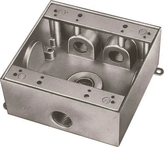 Two-Gang Aluminum Weatherproof Enclosure – Four 1/2" Threaded Holes 1