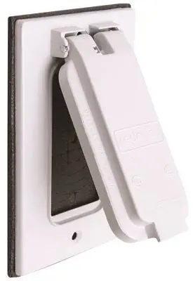 White Gfci Weather-Resistant Cover – Outdoor Protection For Ground-Fault Outlets 1
