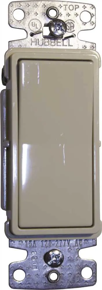 White Rocker Switch – Single-Pole, 15A, 120–277V 1