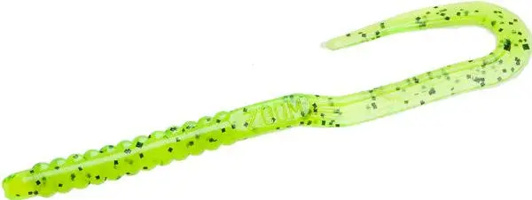 Zoom U-Tail Worm – 6-Inch, Chartreuse Pepper 1