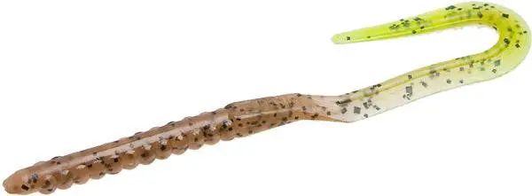 Zoom U-Tail Worm – 6-Inch, Pumpkin Seed Chartreuse 1